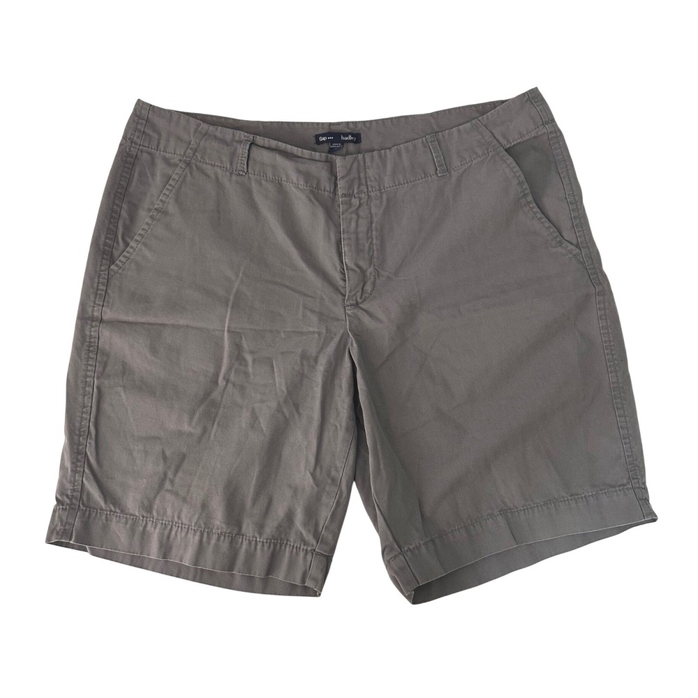 Gap‎ Hadley Bermuda Shorts Women's 14 Gray 9" Inseam Preppy Coastal Minimalist